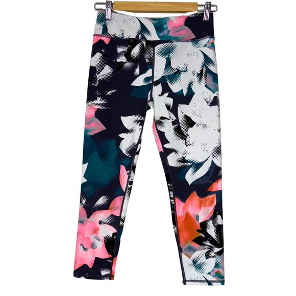 Zella Womens Active Capris Leggings Size XL/14-16 Floral Print Athleisure Sporty - Picture 1 of 7